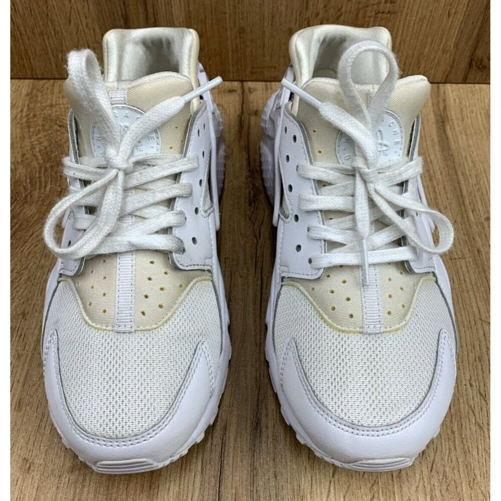 Nike Huarache Run Running Shoes Sneakers Boys Size 4.5Y White 654275-110